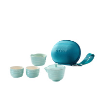双立人 1027067 茶具 新中式茶具套装整套陶瓷家用办公泡茶壶喝茶杯功夫茶 旅行茶具套装 天青色