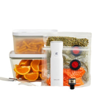 双立人 1010715 真空保鲜8件套 真空保鲜盒玻璃饭盒便当盒家用厨房收纳盒保鲜袋套装抽真空机