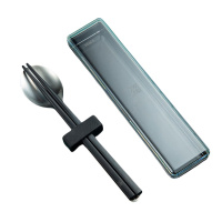 双立人 ZW-W609/1019415 随行餐具 黑色 筷子勺子收纳盒套装餐具上班族 便携式筷勺3件套