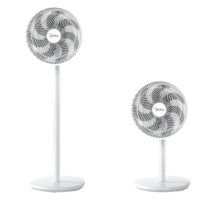 美的 SAF30AC 电风扇 家用落地扇 轻音节能转页扇迷你扇 白色7叶12吋大风量台立两用