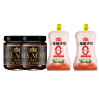 海天 调味组合 0添加番茄沙司120g×2袋+XO酱200g×2瓶 拌面拌饭提鲜蘸酱
