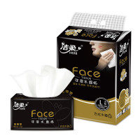 洁柔 抽纸 黑Face 可湿水3层150抽面巾纸*3包 古龙香水味 L号