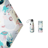 蕉下(beneunder) 太阳伞 防晒防紫外线遮阳伞女士雨伞户外晴雨两用伞 五折伞 黑胶风物诗