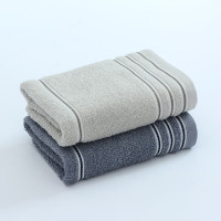 洁丽雅(Grace)毛巾2条装 新疆棉毛巾纯棉A类毛巾柔软强吸水洗澡洗脸巾 深灰+灰色