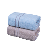 洁丽雅 毛巾 礼盒2条装 新疆棉A类毛巾纯棉面巾素色舒适柔软吸水毛巾 棕色+蓝色