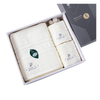 洁丽雅 毛巾/浴巾 纯棉毛巾浴巾三件套吸水男女家用毛浴巾礼盒套装 毛巾*2+浴巾*1 米色