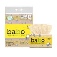 斑布(BABO) 抽纸 本色抽纸6D新品羽绒触感更柔软 90抽*8包
