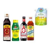 海天 调味组合 上等蚝油520g+零系丹玉香醋500mL+0金标生抽500ml+精制料酒800ml+玉米淀粉200g
