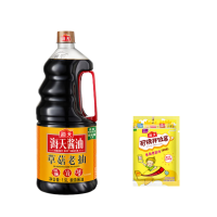 海天 调味品 0添加草菇老抽1.9L×1瓶+海天招牌拌饭酱20g×1包 提鲜炒菜上色