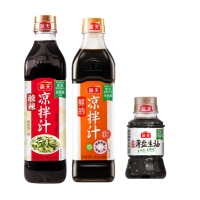 海天 调味品组合 酸辣凉拌汁560g+薄盐生抽100mL+鲜的凉拌汁500mL家用