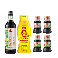 海天 调味品组合 鲜的白灼汁100mL×4瓶+有机酱油500mL+0金标蚝油625g
