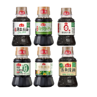 海天 料汁组合 0金标/薄盐/头道生抽+有机酱油+鲜的白灼汁+蒸鱼豉油 6瓶组合 各100ml