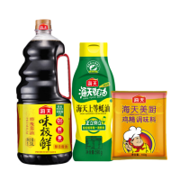 海天 调味品组合 上等蚝油590g+味极鲜酱油1.9L+ 美厨鸡精100g 厨房调味料