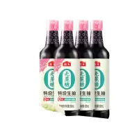海天 酱油 无蔗糖特级生抽500mL×4瓶 零添加炒菜凉拌提鲜厨房调味品