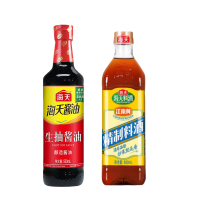 海天 调味品组合 生抽酱油500mL(PET瓶)×1瓶+精制料酒800ml×1瓶