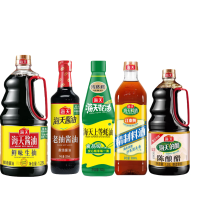 海天 调味品组合 老抽酱油+上等蚝油+鲜味生抽1.28L+精制料酒+陈酿醋1.28L 调料