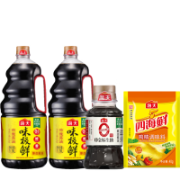 海天 调味品组合 味极鲜酱油1.9L×2+0金标生抽100mL×1+四海鲜鸡精