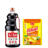 海天 调味品组合 四海鲜鸡精40g(袋)×1+金标生抽1.9L×1瓶 提鲜上色
