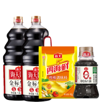海天 调味品组合 金标生抽1.9L×2+0金标生抽100mL×1+四海鲜鸡精40g