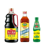 海天 调味品组合 上等蚝油520g+鲜味生抽1.28L+精制料酒800ml 提鲜