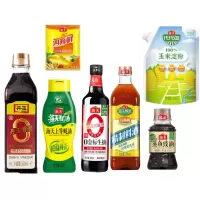海天 调味7件组合 上等蚝油/香醋/0金标生抽/蒸鱼豉油/鸡精/料酒/淀粉