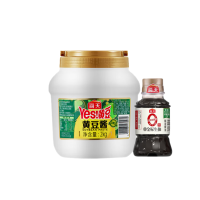 海天 调味品组合 0金标生抽100mL+黄豆酱2kg 厨房炒菜提鲜 拌面点蘸