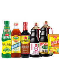 海天 组合 上等蚝油+原酿本味+老抽酱油+四海鲜鸡精+精制料酒+陈酿醋