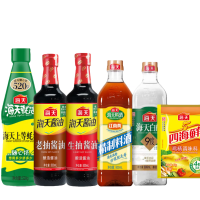 海天 组合 上等蚝油+老抽酱油+生抽酱油+四海鲜鸡精+精制料酒+白醋9度