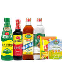 海天 组合 上等蚝油+生抽酱油+四海鲜鸡精+精制料酒+白醋9度+玉米淀粉