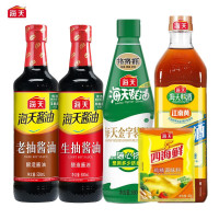 海天 调味品组合 金字装蚝油+老抽酱油+生抽酱油+四海鲜鸡精+精制料酒