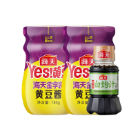海天 调味品组合 金字装黄豆酱780g×2瓶+海天鲜的白灼汁100mL 厨房