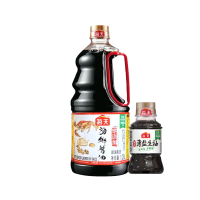 海天 调味品组合 薄盐生抽100mL+海鲜酱油1.28L 厨房炒菜
