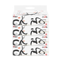 心相印 抽纸 4DT100 商用中国风系列100抽三层塑装纸面巾*4包