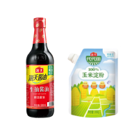 海天 调味品组合 生抽酱油500mL+玉米淀粉200g 家用炒菜提鲜勾芡