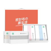 最生活大众毛巾四条礼盒 A-1120-4颜色:浅蓝+浅灰+浅米+浅粉毛巾规格:33X72cm/85g
