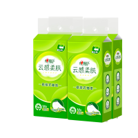 心相印 抽纸 4DT20300 云感300抽四层悬挂式提装面巾纸*4提