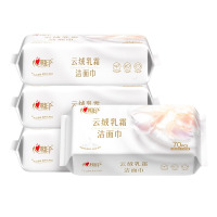 心相印 棉柔巾 4XCE070 棉柔系列云绒乳霜柔巾70片装*4包
