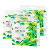 心相印 抽纸 3DT43090 向野而生90抽四层塑装面巾纸4包*3提