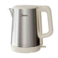 美的(Midea) MK-SH17DG02 电水壶 1.7L 304不锈钢内胆 速热沸腾 一键开盖自动断电防烫热水壶