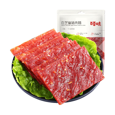 百草味 白芝麻猪肉脯100g/袋*3