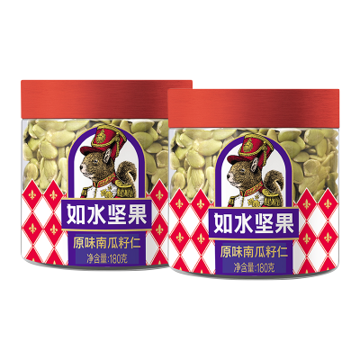 如水 原味南瓜籽仁180g/桶*2桶