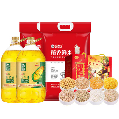 十月稻田 金龙鱼大米杂粮食用油组合(3.2kg+10L +10kg)