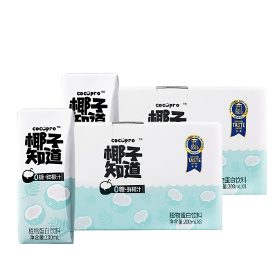 椰子知道0糖鲜椰汁200ml*8*2箱