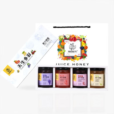 等蜂来 果汁蜂蜜 天生多彩100g*4组合装 柠檬+西柚+蔓越莓+葡萄