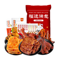 蜀道香 香辣零食辣味小包福运满包办公室零食小吃组合款495g