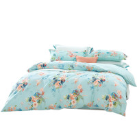 富安娜 纯棉四件套-花意轻尘全棉床品套件(203*229cm)
