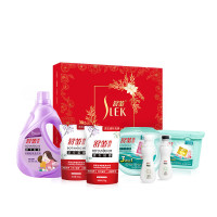 舒蕾家清洁净宝盒七件套(七夕相会)3.314kg+100ml 洗衣液洗衣凝珠增白剂