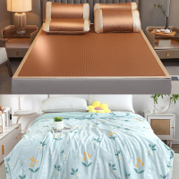 紫韵 沁凉生态藤席三件套&洁丽雅 浅陌花溪润肤被 JLY-CB921