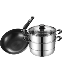 栢士德&美厨 蒸锅 炒锅厨具组合