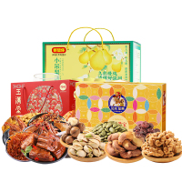 百草味&好想你 肉肉狂欢熟食组合 1308g/盒+坚果贵族组合1.19kg+小吊梨汤360ml*12瓶